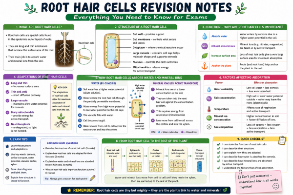 Root Hair Cells Revision Notes: Everything You Need to Know for Exams